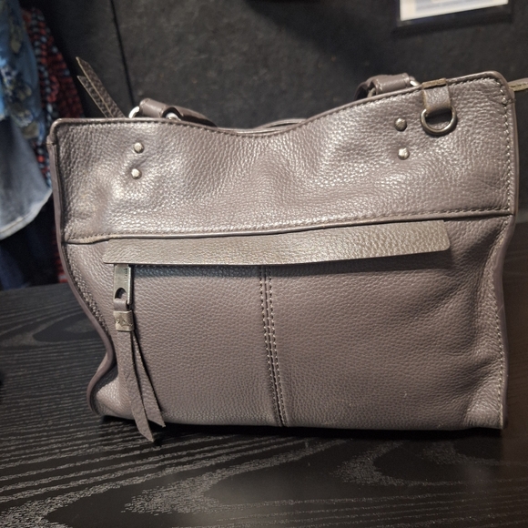 The Sak Dark Gray Leather Shoulder Bag - Picture 1 of 5